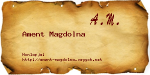 Ament Magdolna névjegykártya